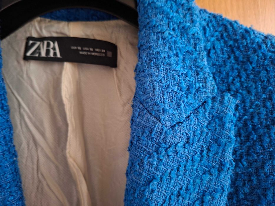Blazer comprido tecido estruturado Zara