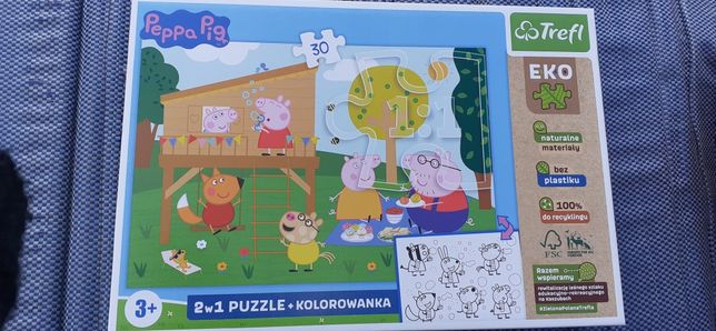 Puzzle i malowanka 2w1 Nowe trefl świnka Peppa