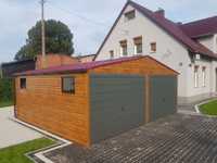 Garaż blaszany drewnopodobny 6x6 | Blachodachówka | Profil zamknięty