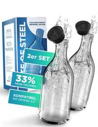 Butelka szklana Premium do  Sodastream Crystal 2x0,9 L