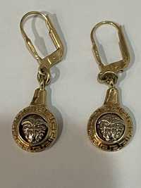 Złote kolczyki Versace próba 585