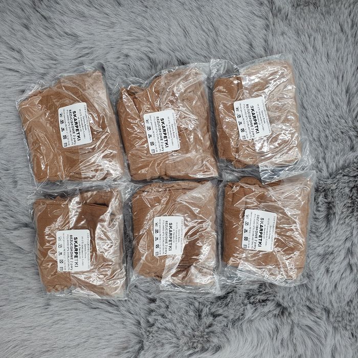 12x skarpetki damskie bezuciskowe pończosznicze rajstopowe opal