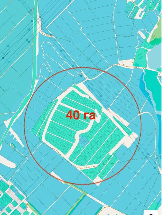 Без% Продаю земельну ділянку 40 га Григорівка Обухівський рн