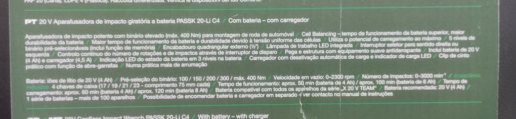Aparafusadora de impacto Parkside nova