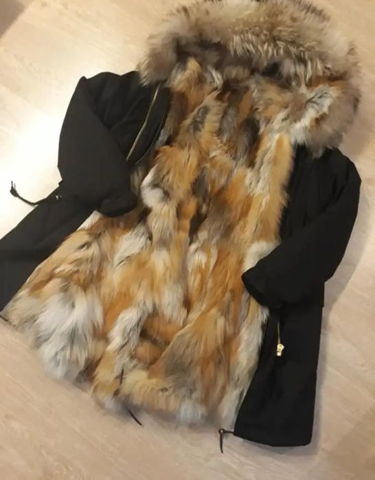 Parka z futrem naturalnym