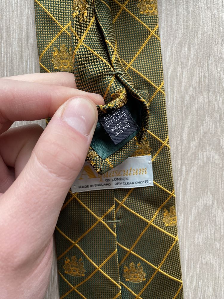 Чоловічий шовковий галстук краватка Aquascutum