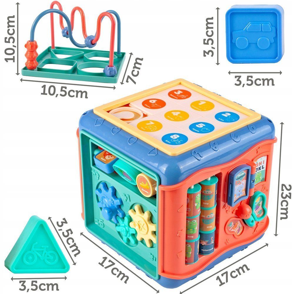 Kostka Edukacyjna Sorter Układanka Sensoryczna 7W1