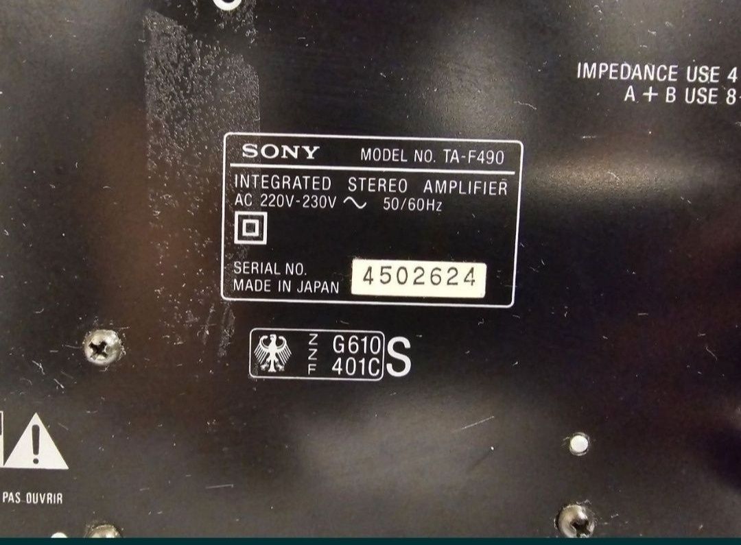 Wzmacniacz Sony TA-F 490, 2*110 Made in Japan