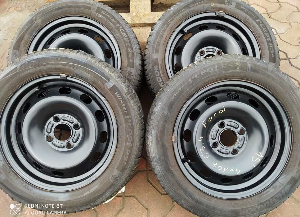 4x koła 15' 4x108 Ford Fiesta Focus +opony zimowe 185/60R15 Hankook