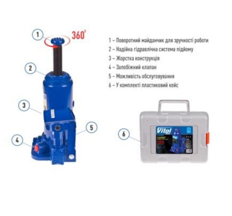 Домкрат телескопічний гідравлічний Iron Hand 3 т