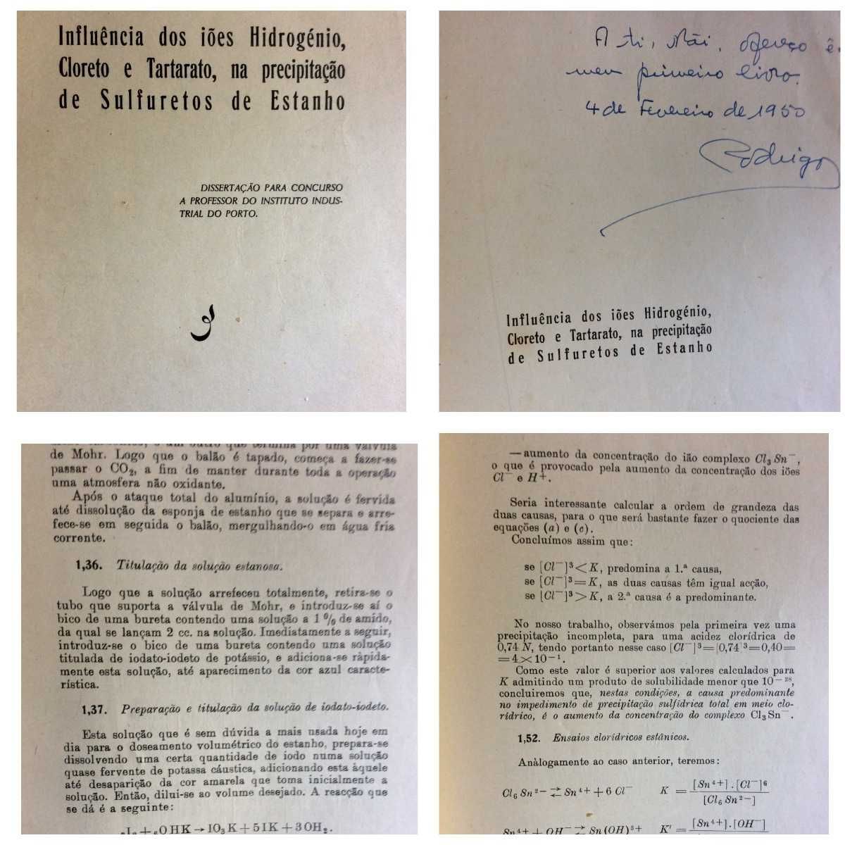 Influência dos Iões Hidrogénio, Cloreto e Tartarato, na...