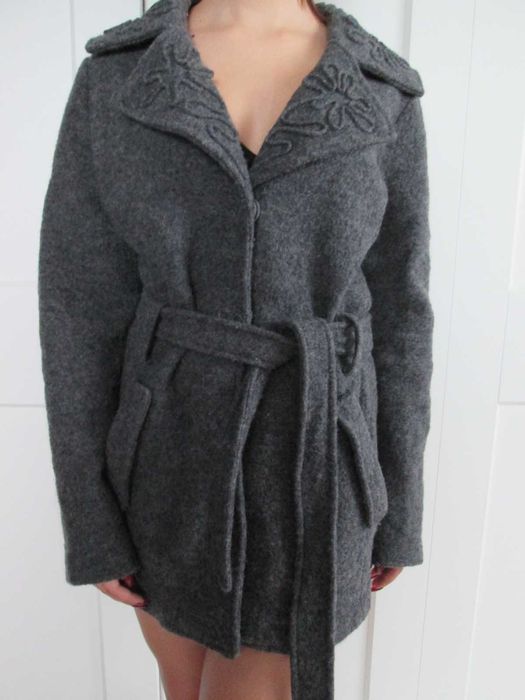 Avellini wełniany płaszcz płaszczyk vintage kurtka 100% wool M L 38 40