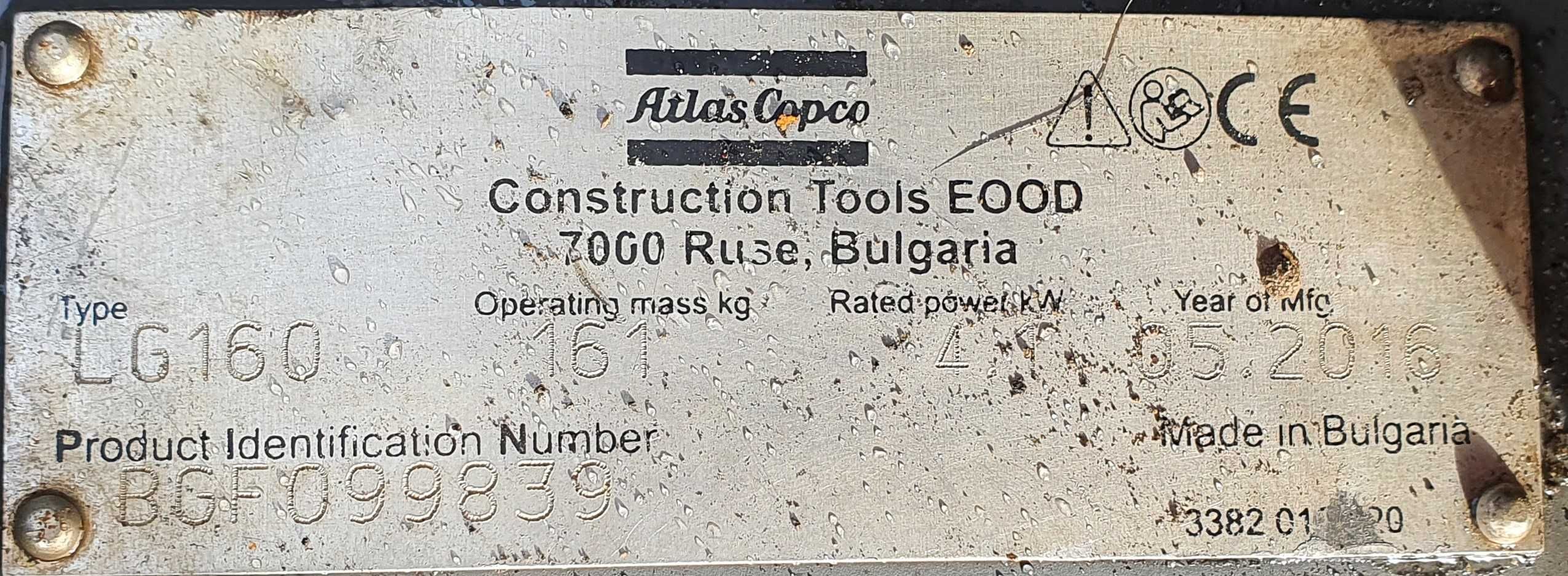 Zagęszczarka gruntu Atlas Copco LG160