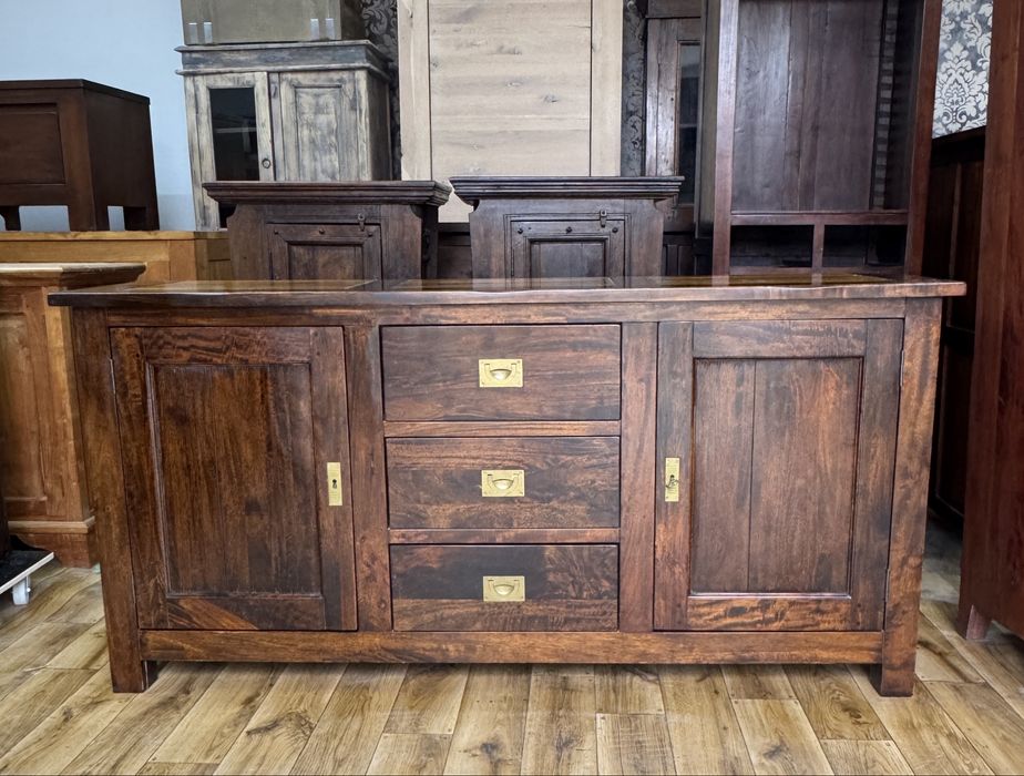 Komoda z drewna, kolonialna, vintage, rustykalna, wyjatkowy blat