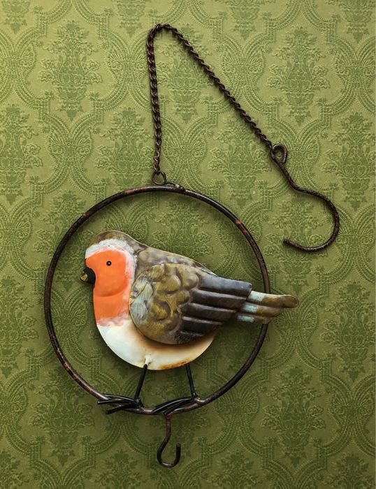Nowa dekoracja ptak ptaszek zawieszka do karmienia ptaków metalowa