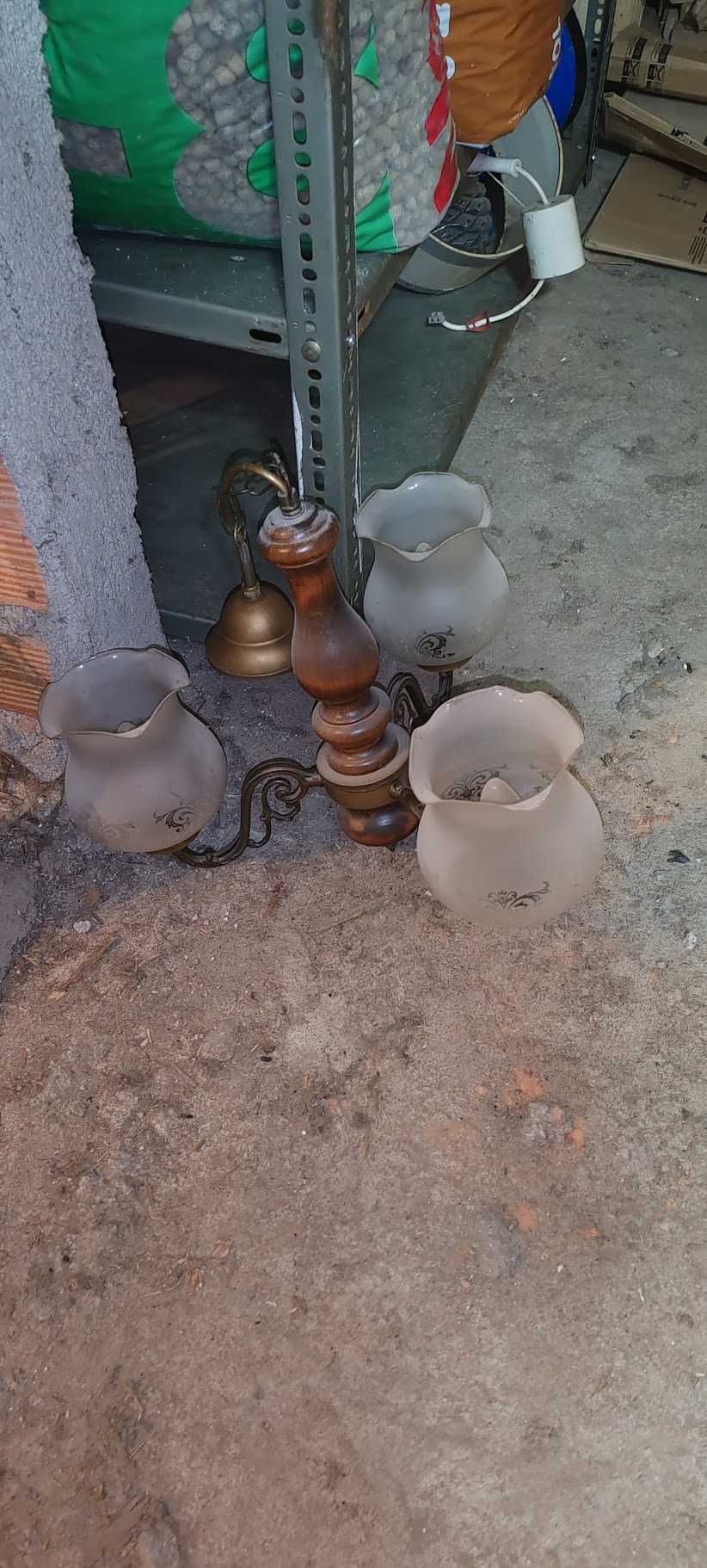 Candeeiro rustico com 3 pontos de luz