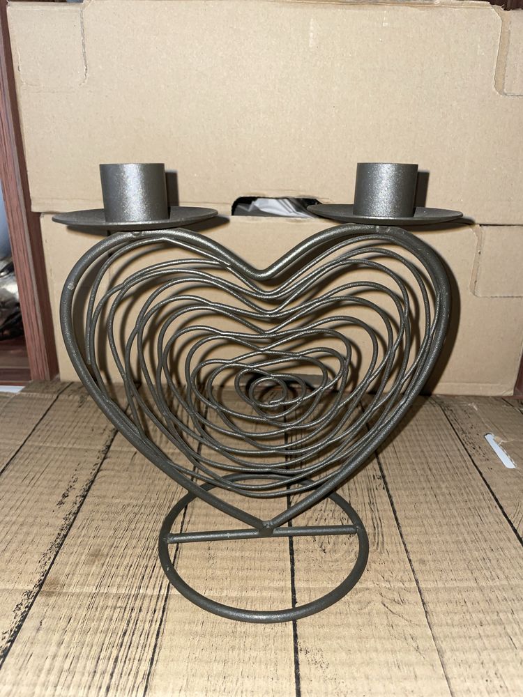 Świecznik metalowy czarny loft zestaw