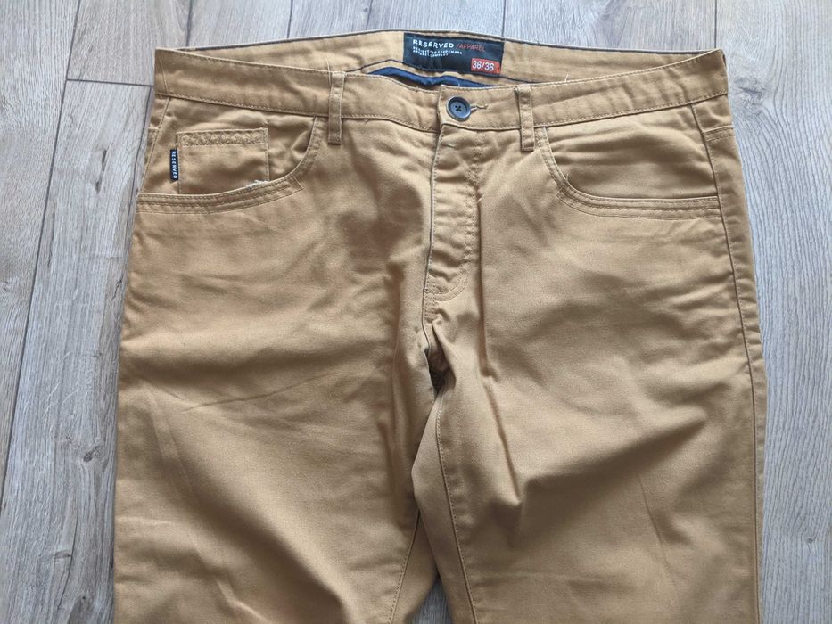 Spodnie męskie 36/36 Resrved musztardowe super pas100