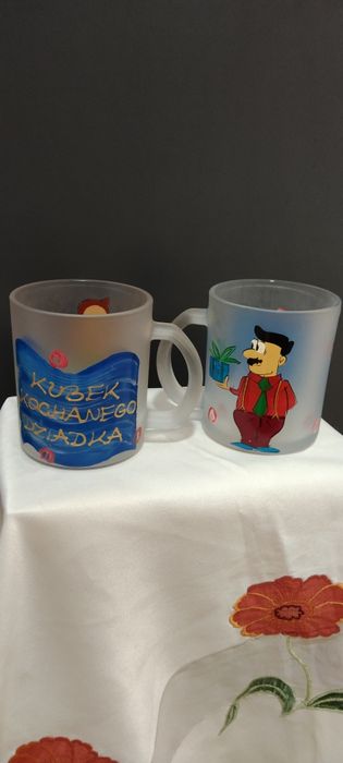 Kubki dla dziadka, ręcznie malowane
