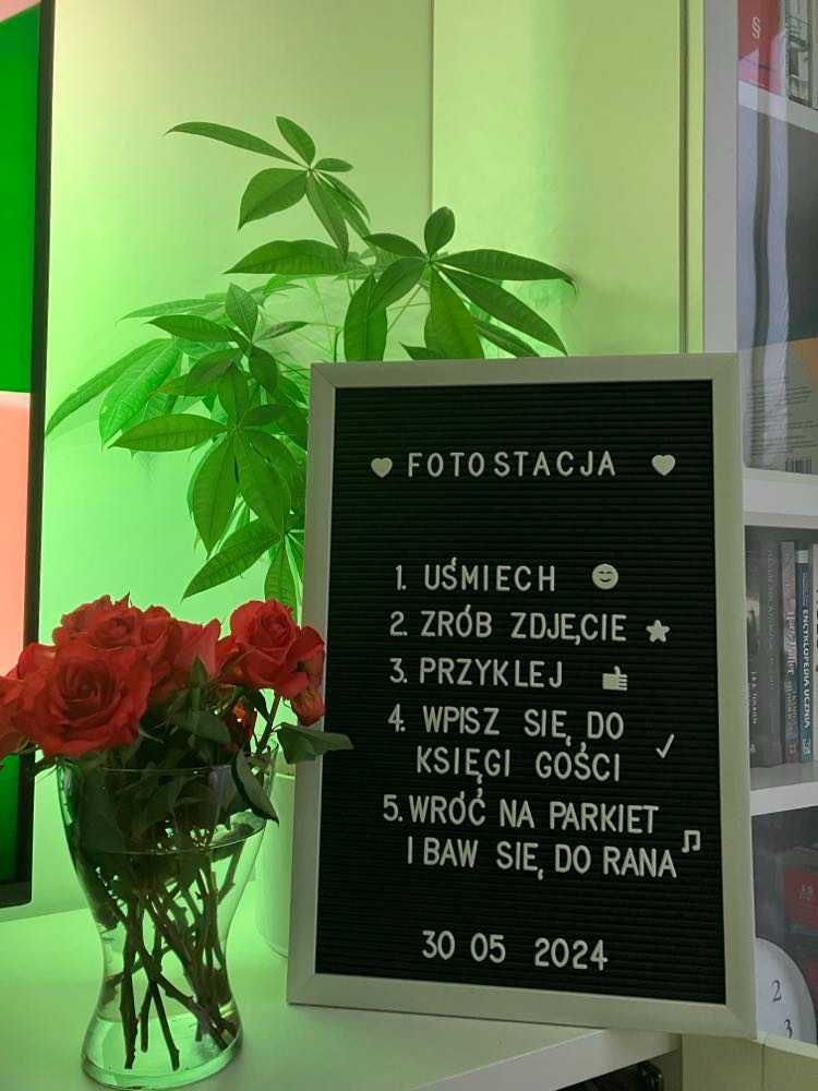 Tablica fotostacja - tabliczka weselna do księgi gości