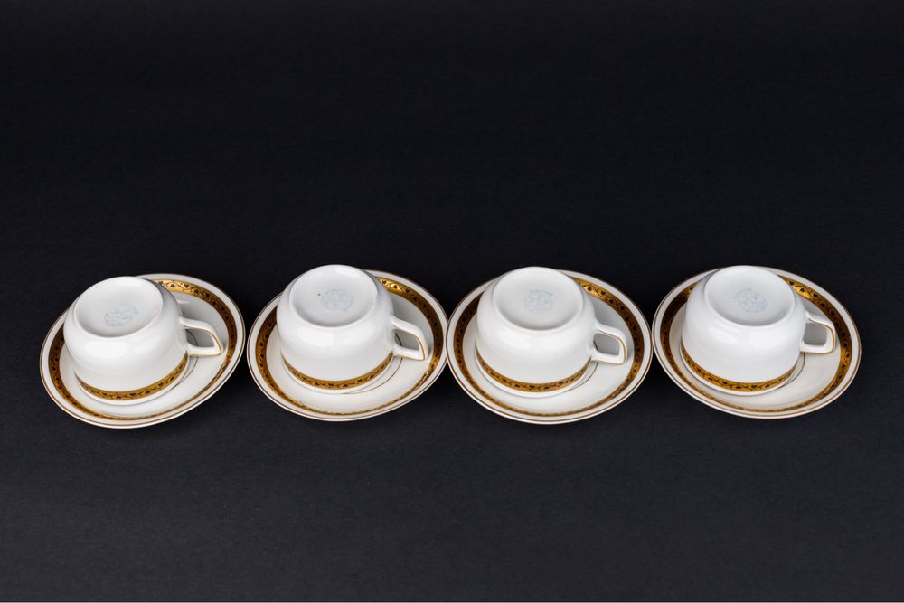 Filiżanki porcelanowe do mokki Bawaria złoto