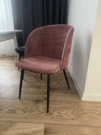 Krzesła welurowe velvet Glamour tapicerowane Fotel 4 szt szare różowe