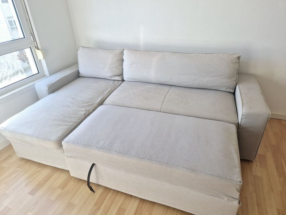 Sofa-cama com chaise longue Ikea