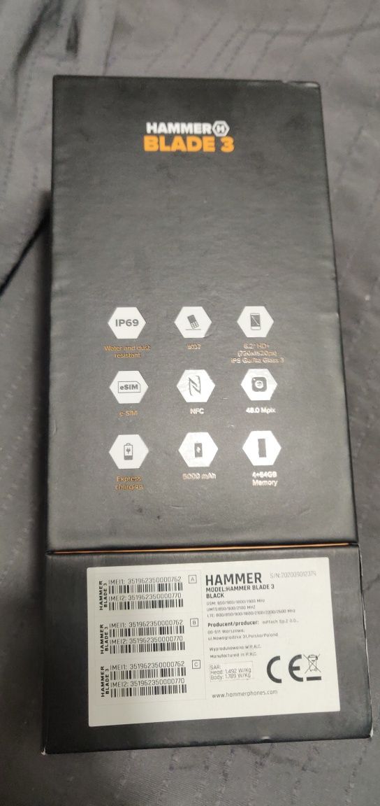 Smartfon Hammer Blade 3, 4 GB ram 4/64 myPhone telefon komórkowy