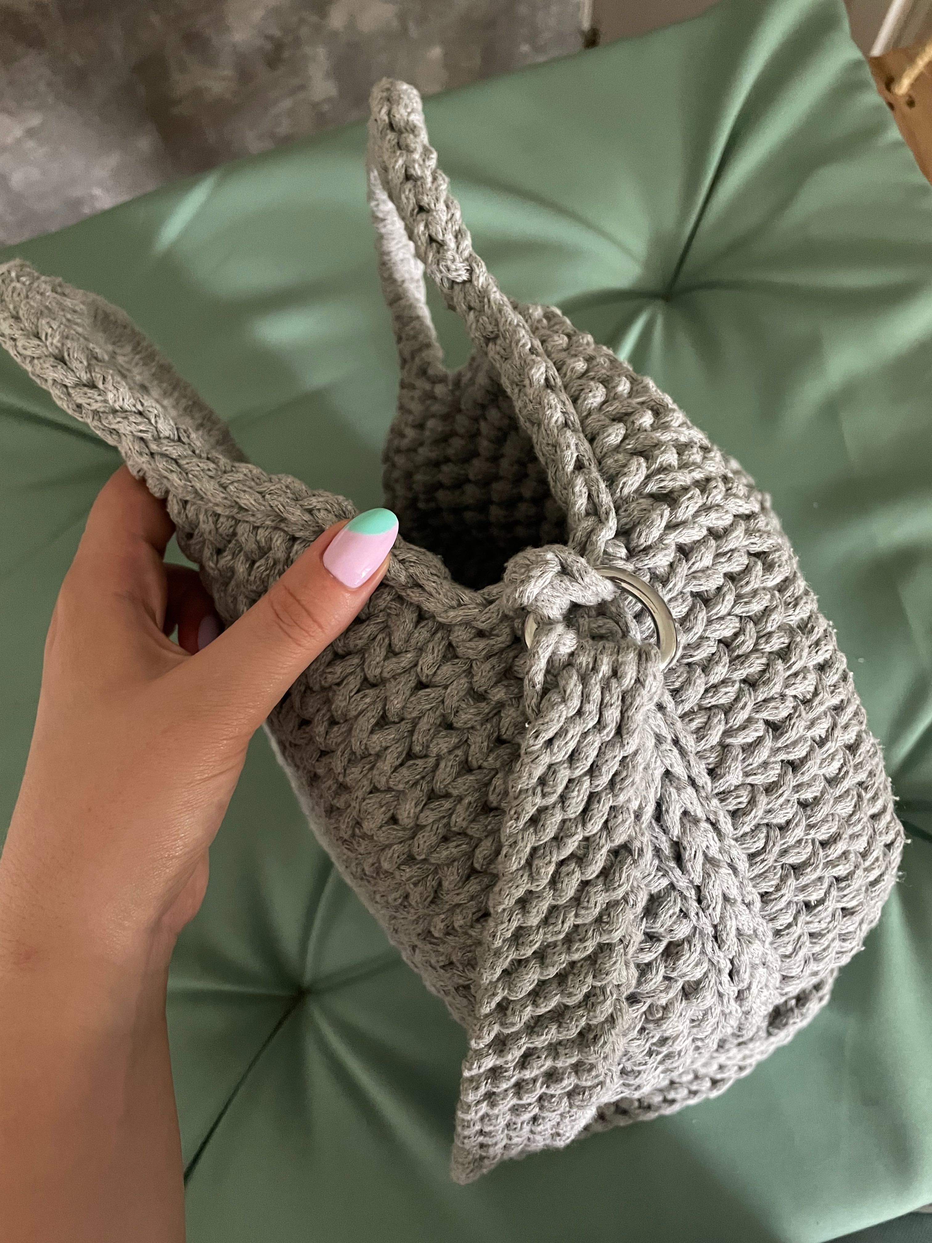 torebka ze sznurka bawełnianego HANDMADE