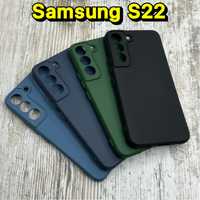 Чехол Silicone Case на Samsung S22. Микрофибра!