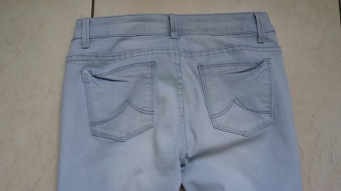 DENIM skinny spodnie z dziurami S