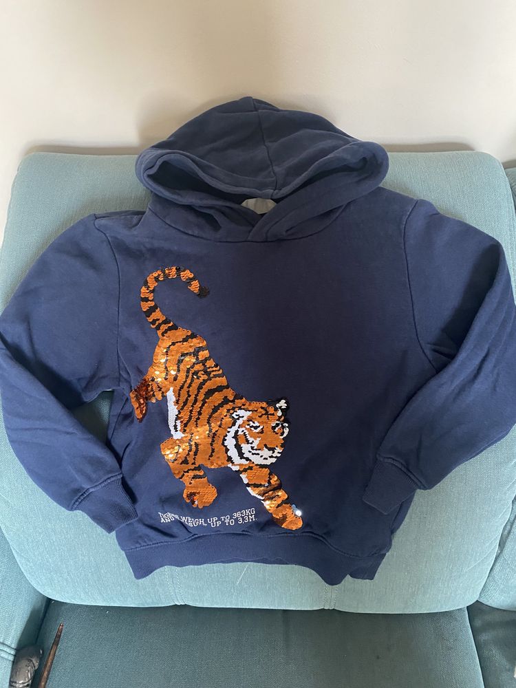 Bluza chłopięca H&M cekiny tygrys 110 116 cm 4-6l