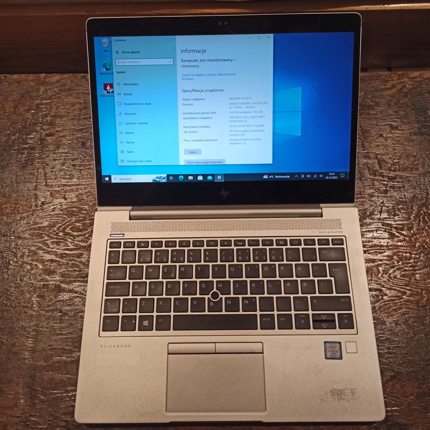 Dotykowy HP EliteBook 830 G5 i5 8GB/256GB - dotyk