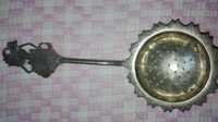 Antyk,srebro 800,przecudowna łyżeczka z sitkiem