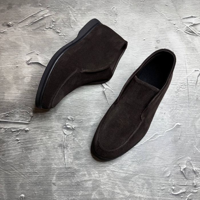 Ботинки Зимние ЛОФЕРЫ Замшевые мужские LORO PIANA Top! Замша + МЕХ!