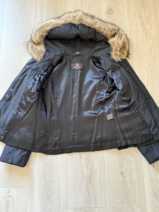 Жіноча зимова куртка S з капюшоном, знімна підстібка з кролика