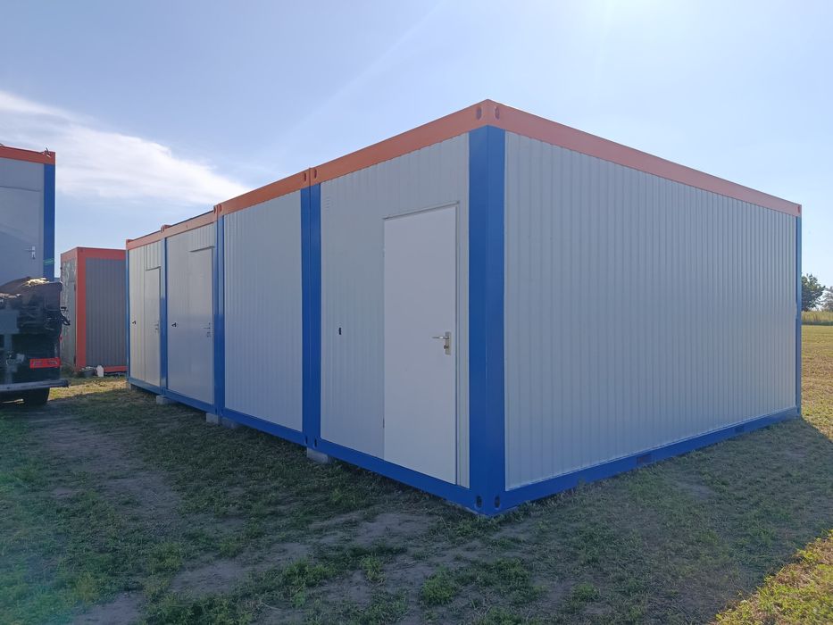 Zestaw 4 kontenerów 60m2 WC socjalny biurowy mieszkalny kuchania