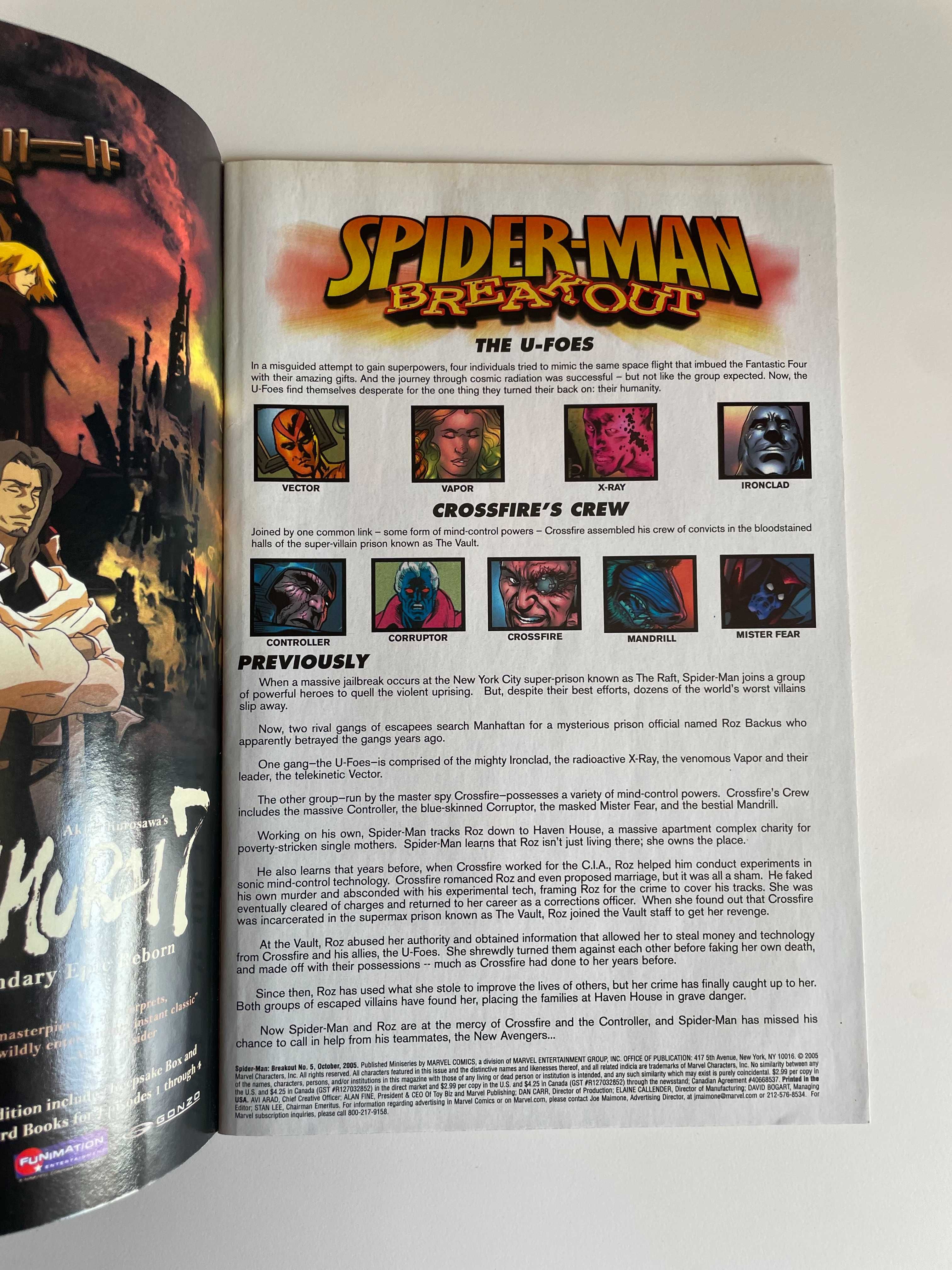 Spider-Man: Breakout #5 Marvel Comics 2005