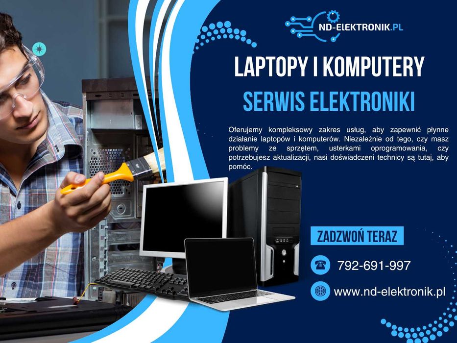 Naprawa laptopów, PlayStation, Xbox, elektronika przemysłowa–Sosnowiec