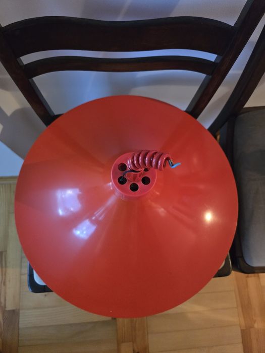 lampa wisząca pomarańczowa czerwona loft Polam 12.Z.415/R niekompletna