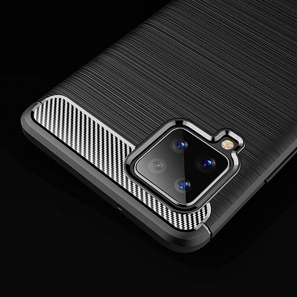 Carbon Case elastyczne etui pokrowiec Samsung Galaxy A42/5G niebieski