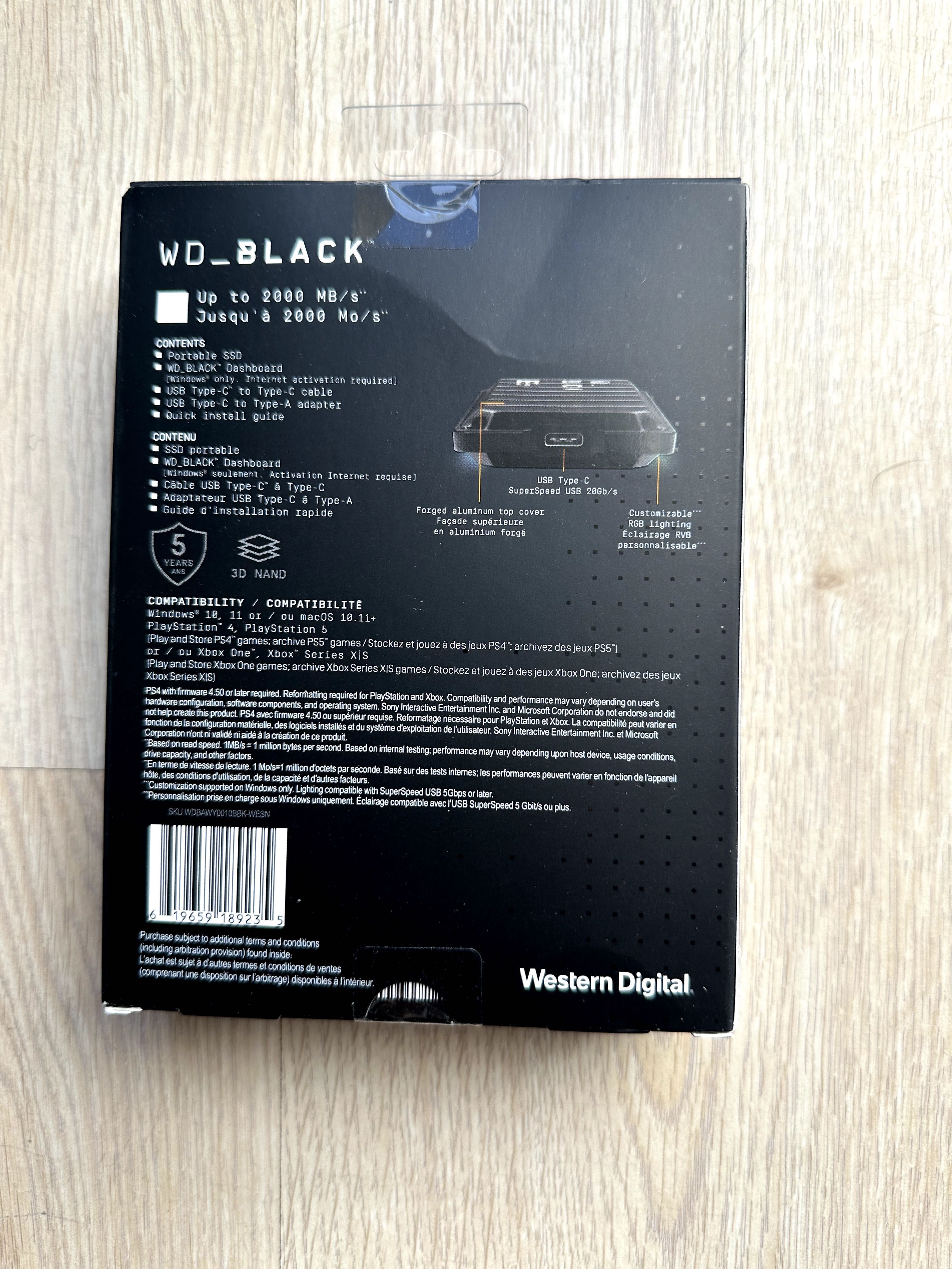 WD BLACK 1TB P40 ssd накочувач WDBAWY0010BBK