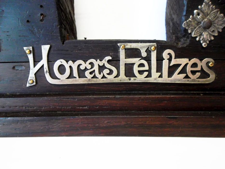 para restauro: antigo supporte de relógio de mesa em pau santo+prata