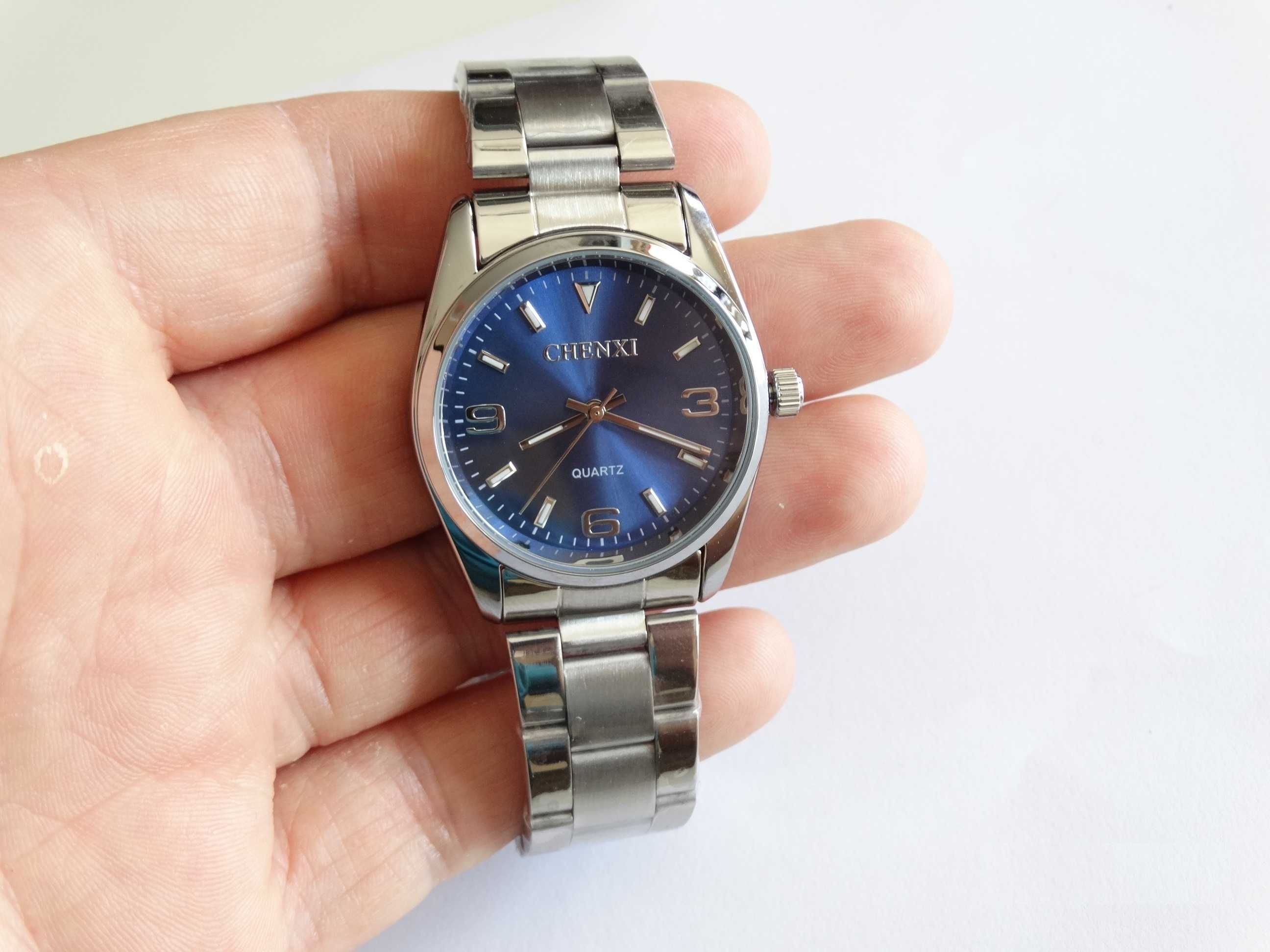 Zegarek męski granatowy 35mm z bransoleta Chenxi kwarcowy nowy