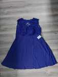 Elegancka chabrowa kobaltowa sukienka z koronką plus size 54 56 wesele