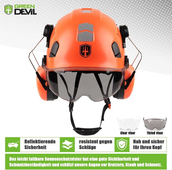 GREEN DEVIL Kask ochronny z twardego materiału wycinka drzew