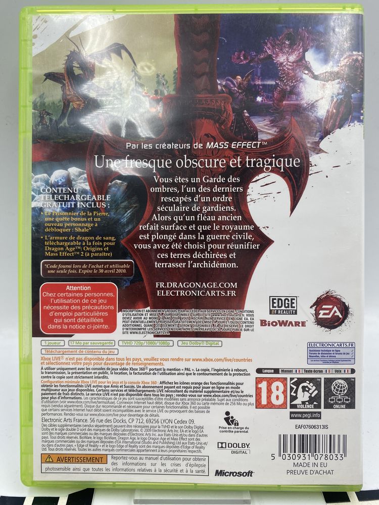 Dragon Age Origins Xbox 360 Gwarancja