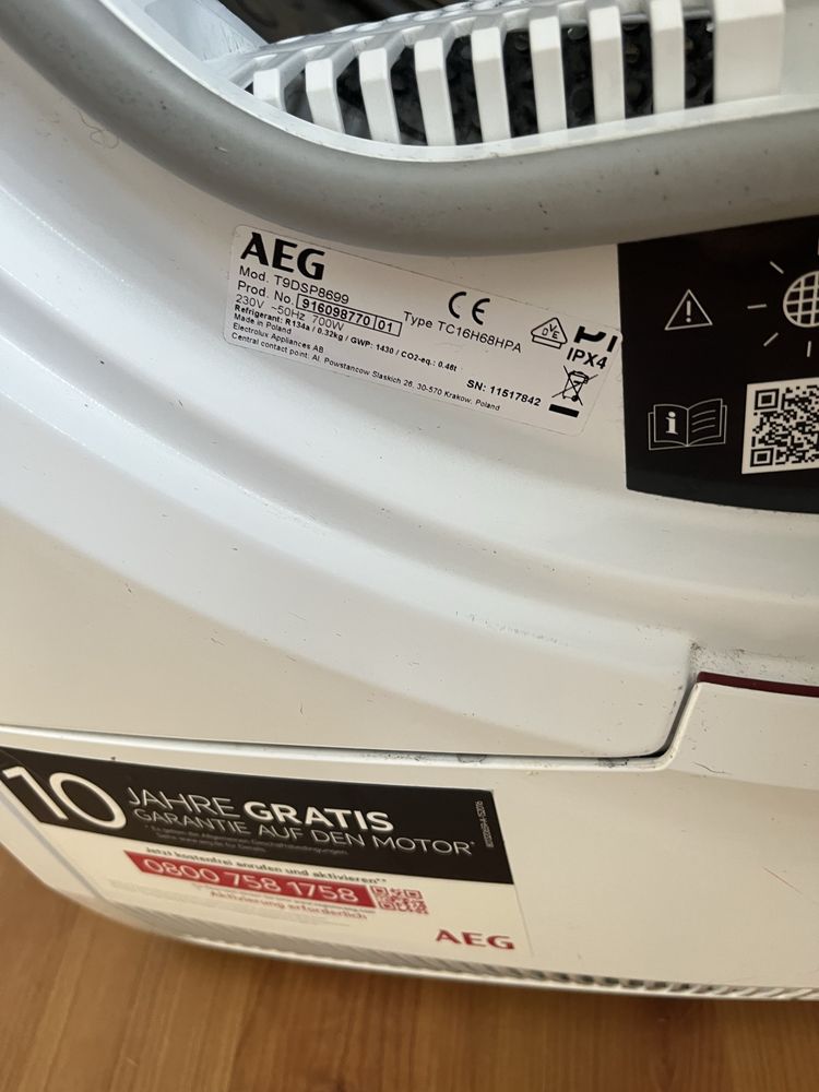 AEG Suszarka 9000 Series 9kg • Pompa ciepła • 3DScan • Sprawna