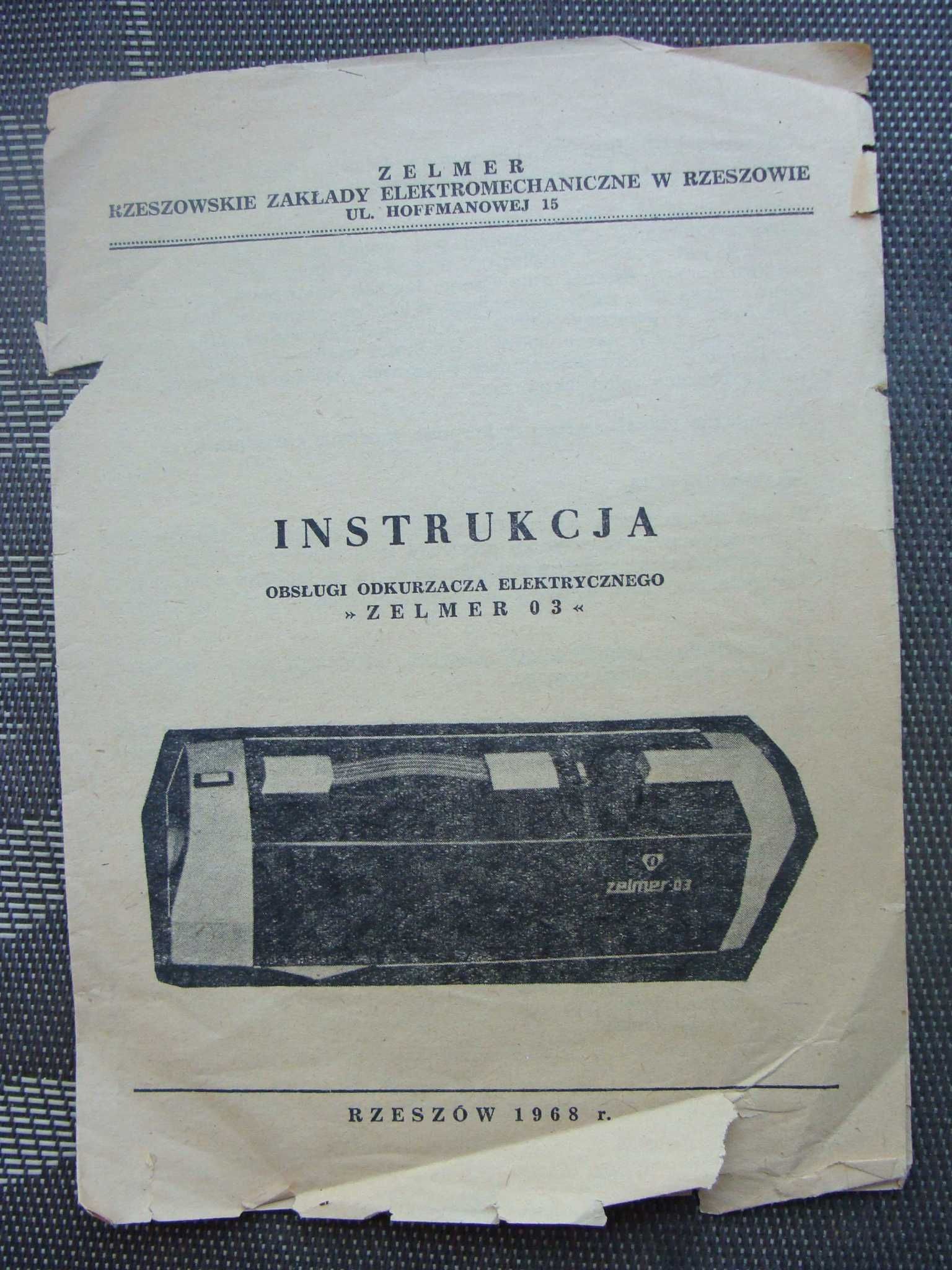 Instrukcja odkurzacza Zelmer 03 (P)