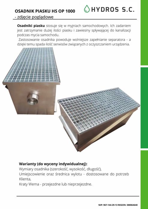 Osadnik piasku myjnia